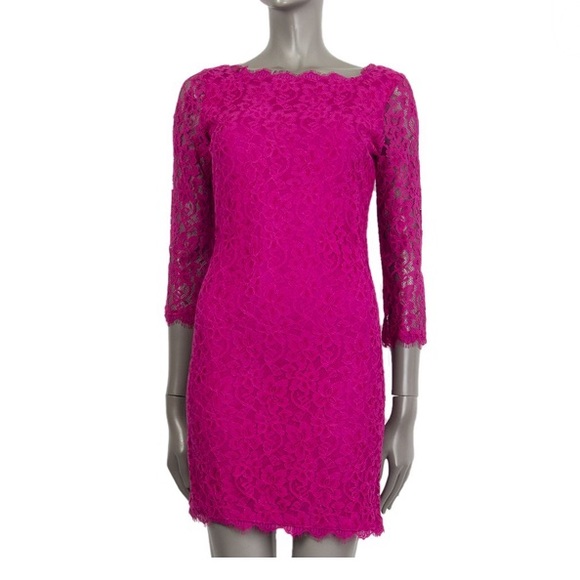 NWT Diane von Furstenberg 'Zarita' Lace Dress, Size 14 - Picture 2 of 12